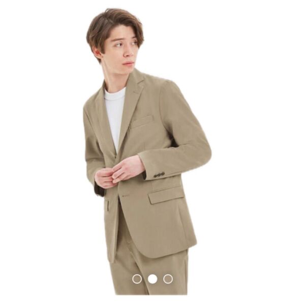 美品 GU ジーユー ドライストレッチジャケットCL ベージュ イージーアンクルパンツ