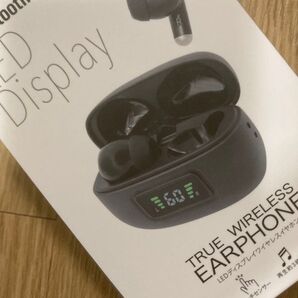 【新品未使用】LEDディスプレイ ワイヤレスイヤホン ブラック