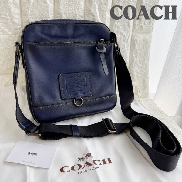 COACH コーチ ネイビー 37965 クロスボディ ショルダーバッグ レザー 本革