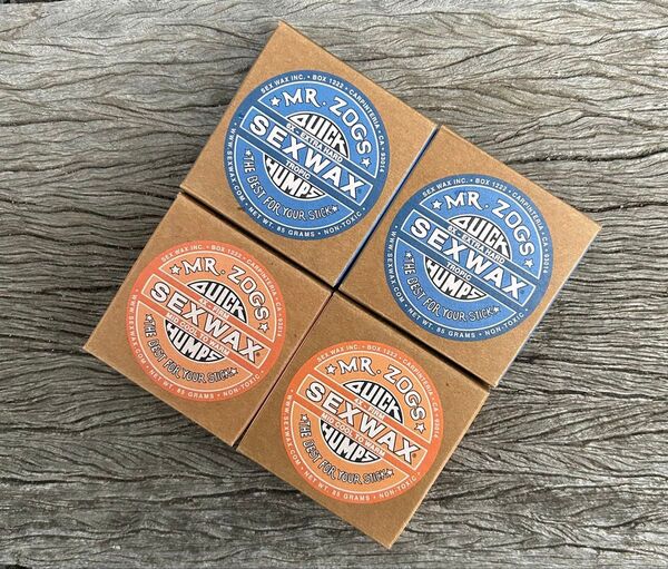 新品、SEX WAX 4個セット サーフィン ワックス ブルー&オレンジラベル