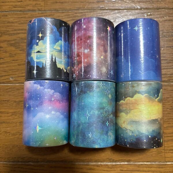 未開封 夢の夜空6巻 DIY クラフト シール 海外 コラージュ ステッカー ホログラム