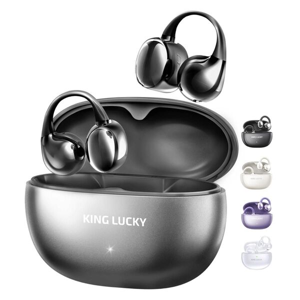 King Lucky 完全ワイヤレスイヤホン bluetooth5.4 ブラック ワイヤレスイヤホン 骨伝導イヤホン イヤーカフ