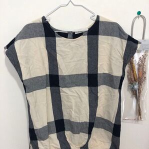 ソウルベリー ビッグチェックカットソー Tシャツ Sサイズ フレンチスリーブ