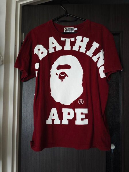 A BATHING APE エイプ男女兼用 bape 半袖 Tシャツ Sサイズ 古着 赤