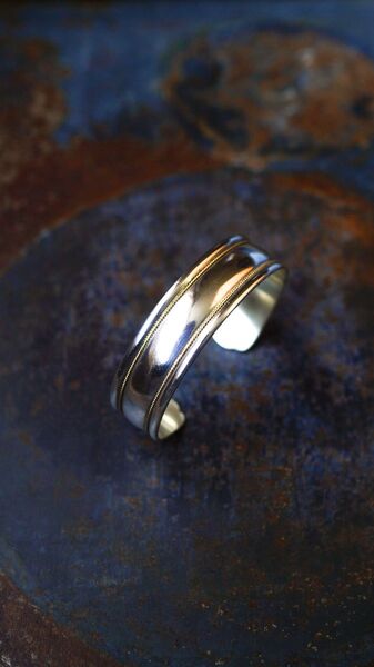 【VINTAGE】TIFFANY&Co. ティファニー ツイスト ロープ ダブル ライン バングル 《カフ ブレスレット