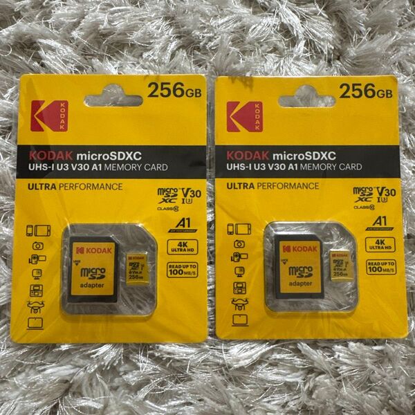 【KODAK】microSDXC 256GB UHS-1 U3 V30 A1 2個セット