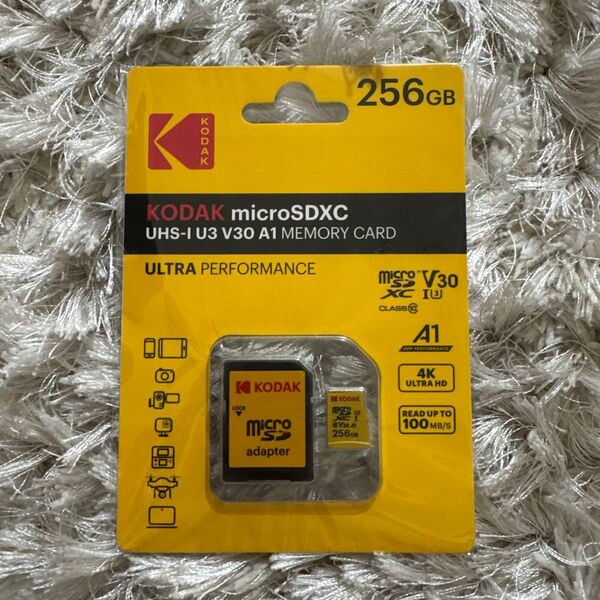 【KODAK】microSDXC 256GB UHS-1 U3 V30 A1