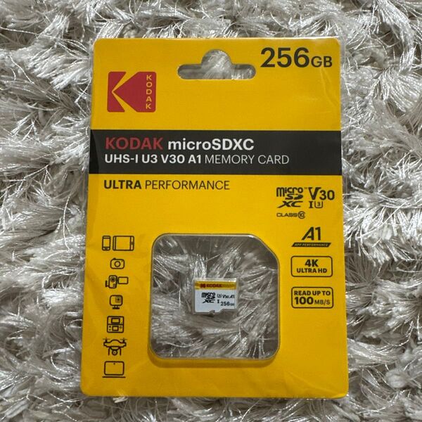 【KODAK】microSDXC 256GB UHS-1 U3 V30 A1