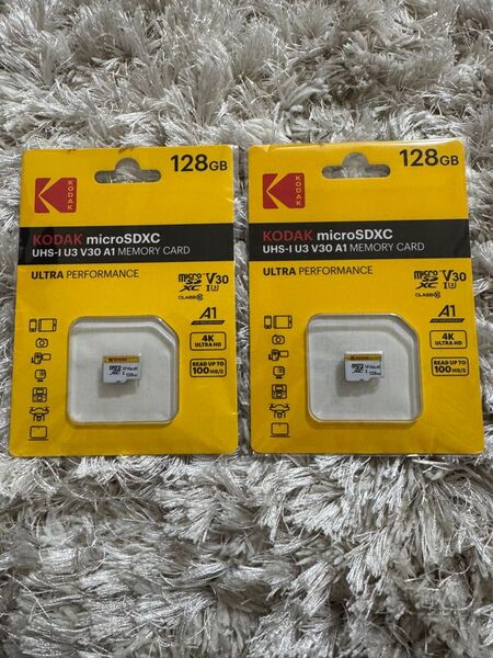 【KODAK】microSDXC 128GB UHS-1 U3 V30 A1 4K録画対応 2個セット
