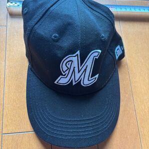M ロゴ キャップ 黒 帽子 マリーンズ キッズ