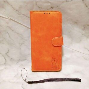Galaxy A24 4G ケース 手帳型 a24ケース ライトブラウン 笑顔猫