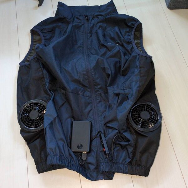 ダンロップ 空調服 使用1回 超美品 実動問題無し バッテリー付き ネイビー L
