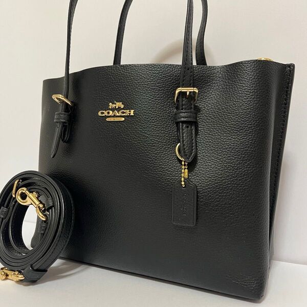 極美品 未使用級 COACH コーチ 2way モリートート モリーバケット 25 ショルダーバッグ ハンドバッグ ブラック