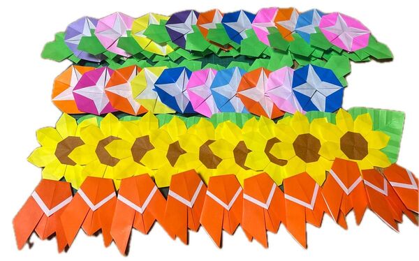 折り紙 夏 ひまわり あさがお セミ ハンドメイド ②