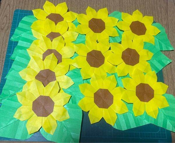 折り紙 ひまわり 夏 花 11個 ハンドメイド ①