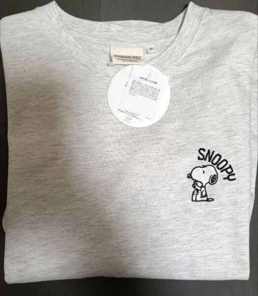 タグ付き未使用品 スヌーピー ロゴ刺繍tシャツカットソーチュニック
