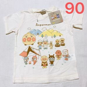 100cm アンパンマン キャンプ 子供服 半袖Tシャツ