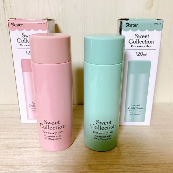 ピンク&水色☆120ml 超軽量ステンレスマグボトル