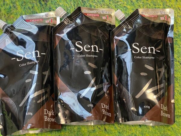 Sen カラーシャンプー ダークブラウン 450g 3個セット