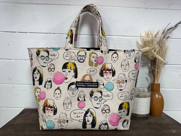 ハンドメイド☆トートバッグ ミニトート ランチバッグ 北欧 女性