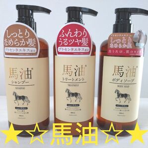 ★☆馬油☆★シャンプー・トリートメント・ボディソープ 3点セット