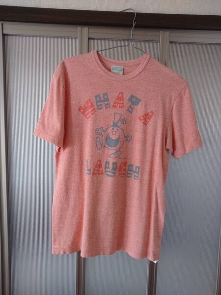 ◇特別価格◇〓ミスターメンリトルミス 〓プリントロゴ半袖Tシャツ ピンク系色 L