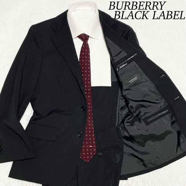 バーバリーブラックレーベル BURBERRY BLACK LABEL セットアップ スーツ ジャケット ノバチェック 黒 S相当