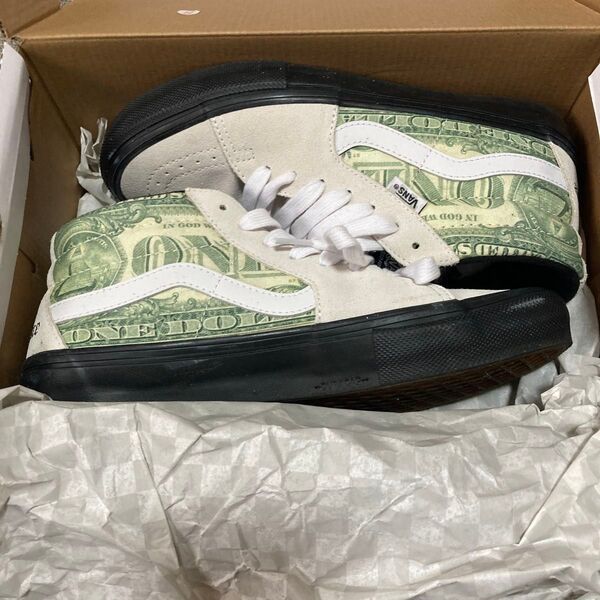 Supreme × Vans Dollar Skate Grosso Mid "White
