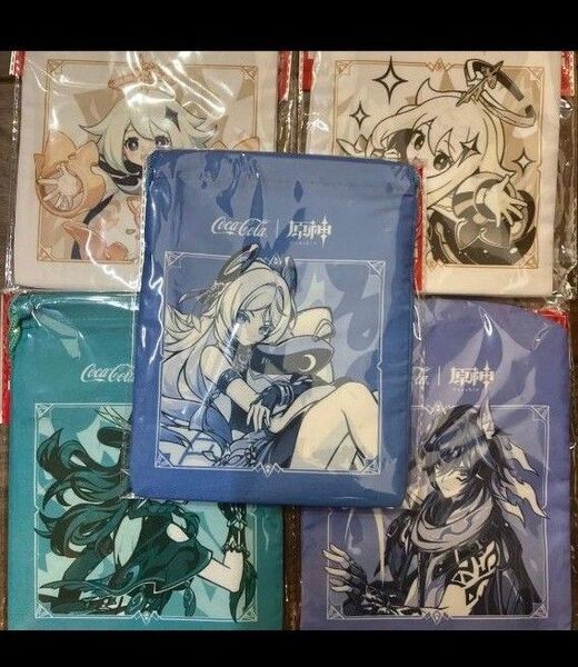 原神 げんしん コーラ 巾着 コラボ ポーチ 全5種 コンプリートセット