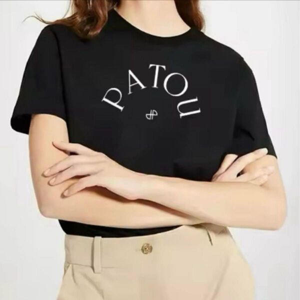 PATOU ロゴ半袖Tシャツ パトゥ Tシャツ ブラック Sサイズ 新品