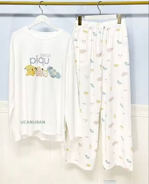 新品 タグ付 ポケモン ピカチュウ パジャマ ジェラートピケ