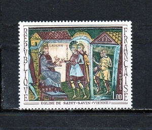 205047 フランス 1969 フレスコ画 聖サビヌスと聖キプリアヌス 未使用ＮＨ