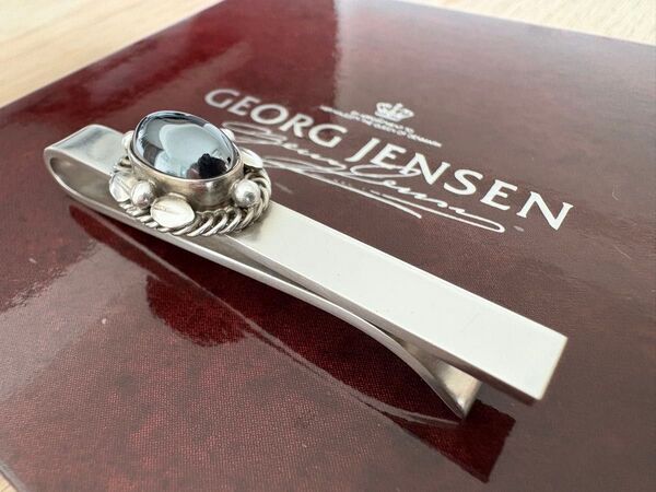 美品 GEORG JENSEN ネクタイピン モデル17 ヘマタイトモデル