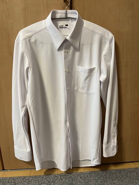 カンコー インフィニスタ 学生服 スクールシャツ ノンアイロン ストレッチ ニット 165 長袖 ワイシャツ 白シャツ 記名消し