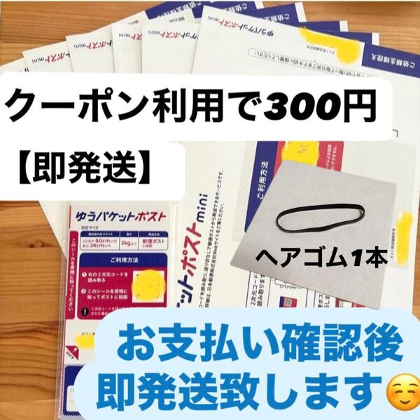 【即発送】ゆうパケットポストmini ゆうパケットポストミニ 6枚 ゆうパケットポストシール20枚 ヘアゴム1本