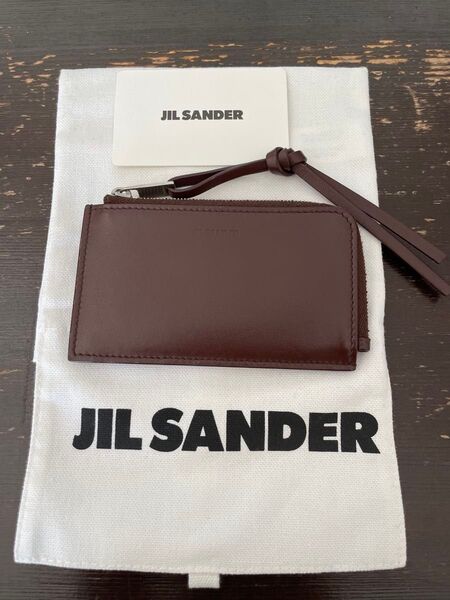 JIL SANDERレザーフラグメントケース ミニ財布 ブラウン 袋付