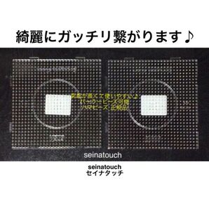 新品 5mmアイロンビーズ パーラービーズ可能 ハマビーズ正規品 透明四角Lプレート2枚 メイキングトイ 知育玩具 5歳以上