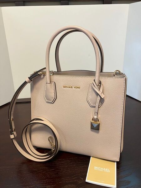 新品同様: MICHAEL KORS マイケルコース レザー 2WAY ハンドバッグ ピンクベージュ