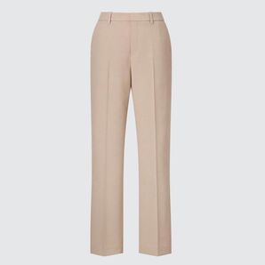 【美品】UNIQLO ユニクロ 感動パンツ ストレート ベージュ Mサイズ 裾上げあり ストレッチ性 UVカット機能付き