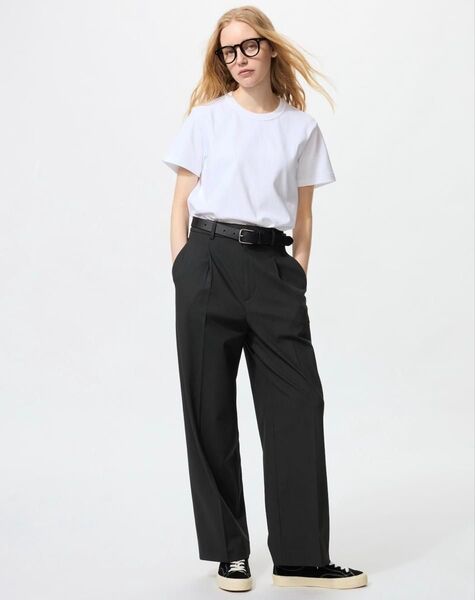 UNIQLO ユニクロ タックワイドパンツ ブラック 黒 Sサイズ 裾上げなし