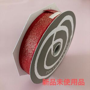 ラッピング用品リボン レッド系リボン 24mm×20m 新品未使用品