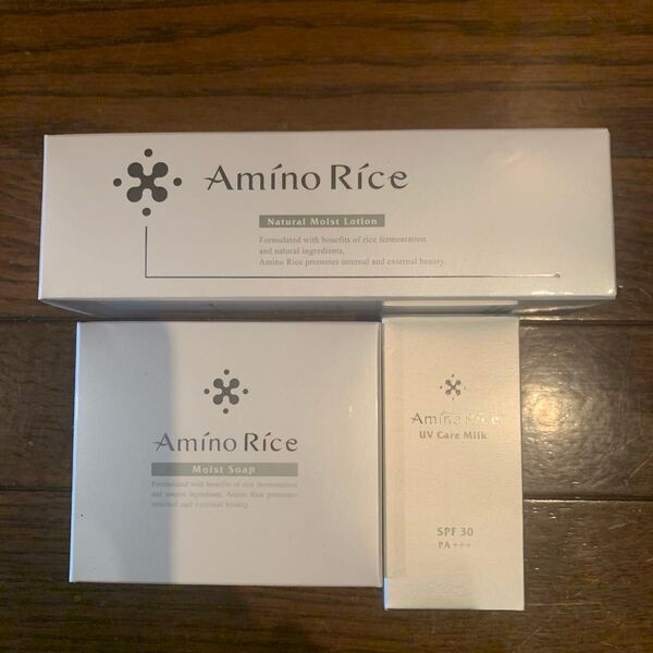 Amno Rce ナチュラルモイストローション モイストソープ UVケアミルク3点セット