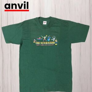 anvil Tシャツ USA製 90s シングルステッチ プリント グリーン