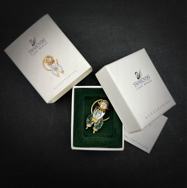 希少品 スワロフスキー 天使 クリスタル ブローチ アクセサリー SWAROVSKI Angel Brooch