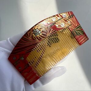 和装小物 金蒔絵 螺鈿 くし アンティーク小物 本鼈甲 櫛 べっ甲