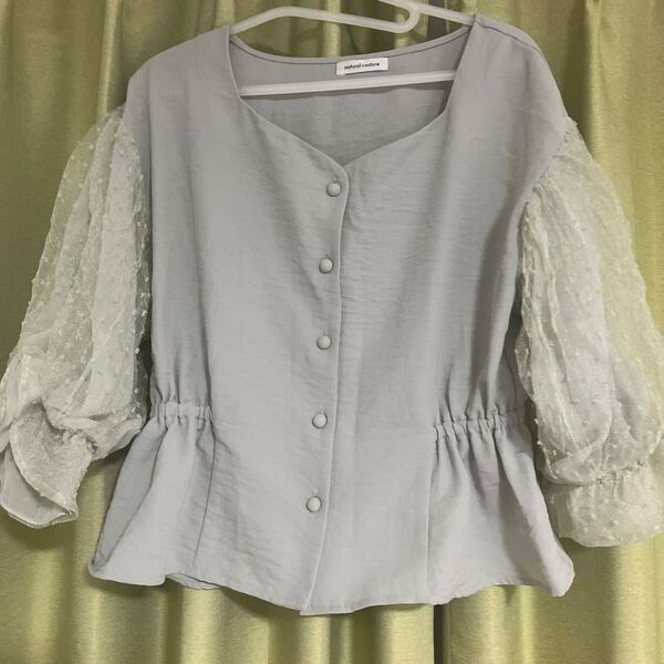 natural couture ブラウス シースルー グレー