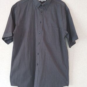 ミチコロンドンストライプ柄 半袖シャツ ボタンダウンメンズ