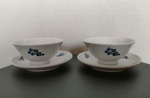 新品未使用 栗原はるみ 葡萄 カップ ソーサー プレート 取り皿 小鉢 中華 ゆとり 空間 和食器 白 青 小皿