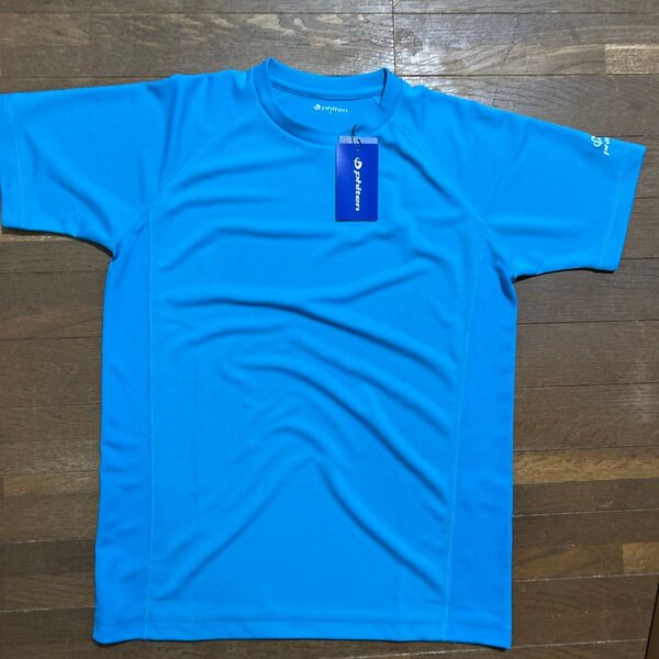 新品ファイテンTシャツMサイズ未使用品タグ付き税込み3300円ブルー吸汗速乾ポリエステル100%胸囲89〜95身長167〜173
