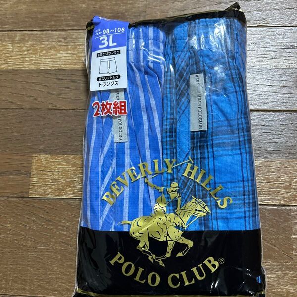 新品POLOトランクス3Lサイズ2枚組 未使用品未開封品ウエスト96〜108 BEVERLY HILLS POLO CLUB